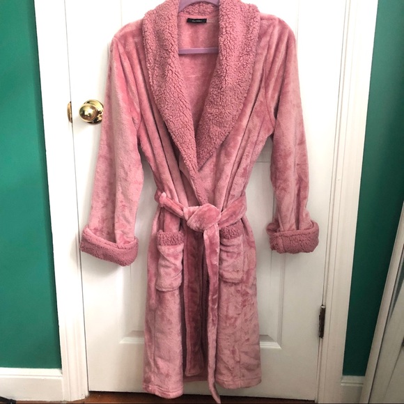 Natori plush 3/4 length robe mauve , large - Picture 8 of 9